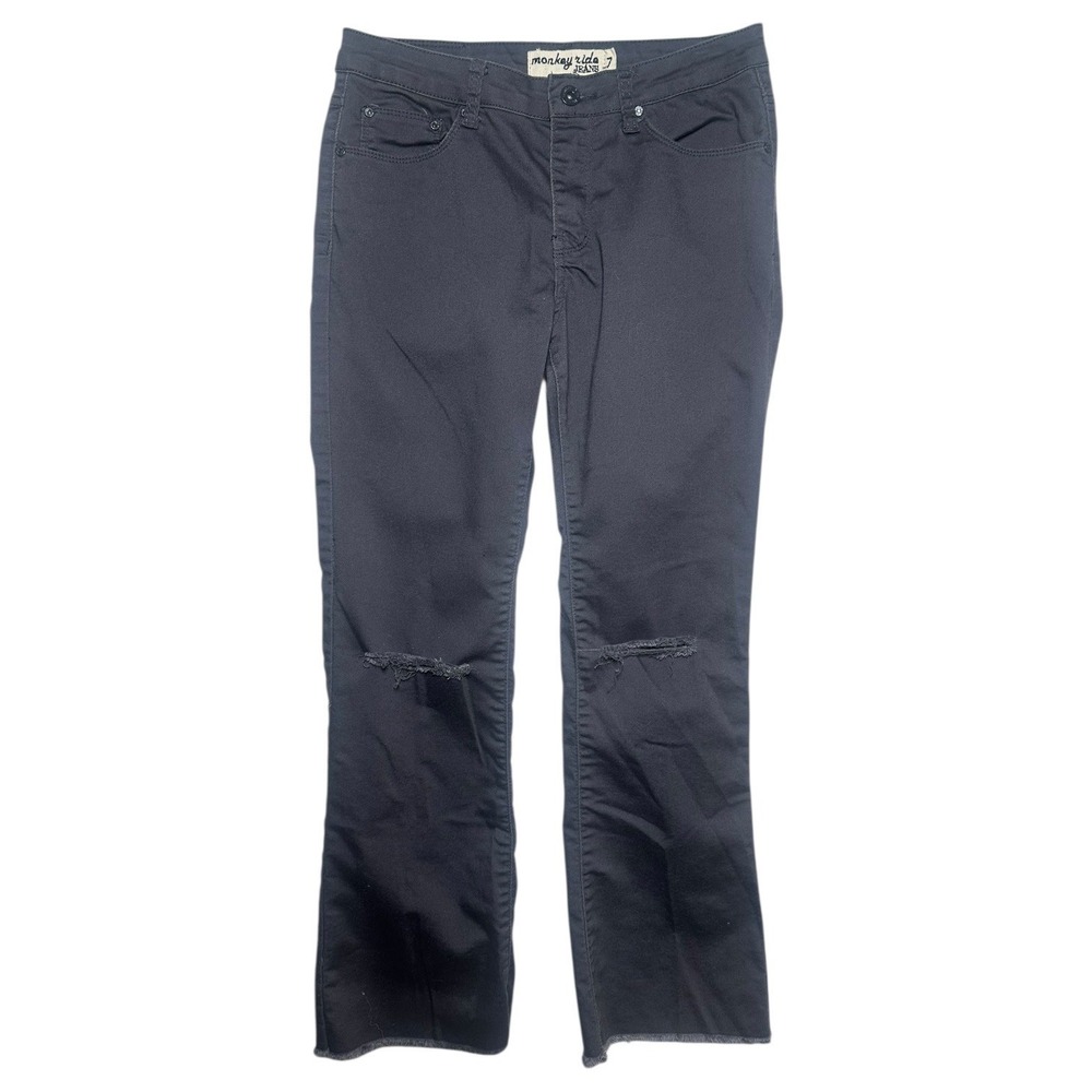 Monkey Ride Jeans Women's Size 7‎ Gray Distressed Bootcut Pants